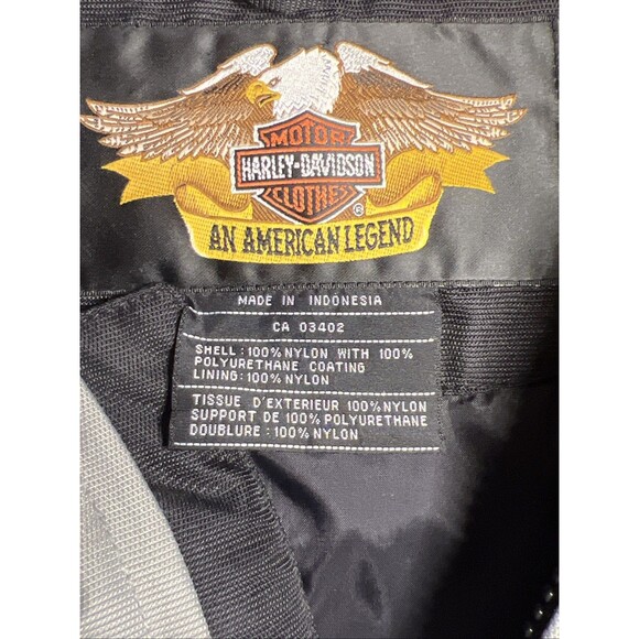 Harley Davidson Women's Jacket Medium Nylon / Polyester Silver Gray Orange Zip - Picture 6 of 8